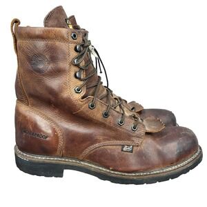 Justin Work‎ Boots Mens 13 D Brown Leather Worker 2 Waterproof Steel Toe WK961